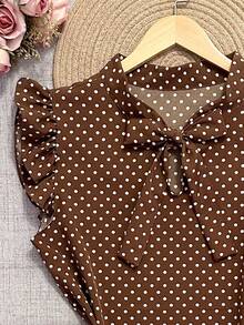 olinka modas Olinka Fashion Tank Top With Ruffle Sleeves And Tie Front - quán cà phê bolinha - Xem 2