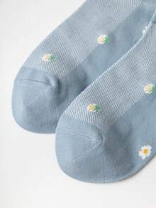 5 Pairs Strawberry Mesh Multicolor Casual Fashion Breathable Moisture-Wicking Women Socks, Women's Casual Crew Socks, Simple Comfort Breathable Sports Socks, Basketball Socks, Football Socks, Ankle Socks, Black Socks, White Socks, Couples' Socks - Multicolor - View 2