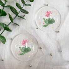 1PC Customized Personalized Transparent Acrylic Pendant - Customized Name Circular Pendant With Flower Pattern, Suitable As A Newborn Gift, Best Friend Gift, Wedding Item, Room Decoration Or Commemorative Gift With Oriental Elements, Suitable For Women Or Girls