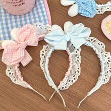 1 Peça Abracadeira de Cabelo com Laço de Borboleta Adorável e Feminina, Faixa de Cabeça Versátil Azul e Rosa, Toucado de Empregada Lolita