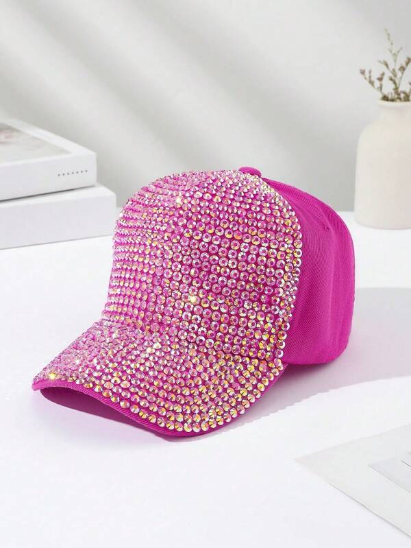 Women's Fashion Casual Daily Versatile Rhinestone Embellished Baseball Cap