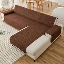 Waterproof Reversible Sofa Cover L Shape Sectional Couch Cover Chaise Lounge Cover - Brown - View 3