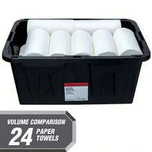 4-Pack 27-Gallon Heavy Duty Storage Bins - Black & Red Snap Lid Containers For Garage Industrial Organization - 27gal - View 8