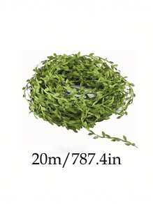 5/20/50m Artificial Vines, Artificial Eucalyptus Leaf Garland Fake Hanging Plants Leaves Wreath Foliage Green Leaves Ribbon Decorative Wreath Accessory For Wedding, Wall, Crafts, Party Decor