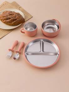 5PCS Personalized Customization Name Children Suction Base Plate Suction Base Bowl Cup Spoon Fork Sets Stainless Steel Silicone Tableware For Children First Stage Utensils Training Self Feeding Cutlery Print On Demand Children Essentials,Multi-Functional,Ornamental,Letter,Stylish,Modern,Colorful,Cute,Adorable,Casual,Custom,Personalised,Unique,Customized,Ideal Gifts For Him,Ideal Gifts For Her,Customized Kids Tableware,Christmas Gift Supplies ,Travel Organizer - Multicolor - View 18