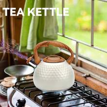 Stainless Steel Whistling Tea Kettle With Lid 3L - Beige - View 3