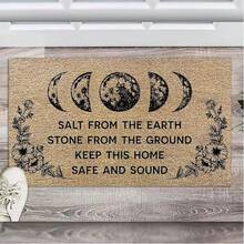 Witchy Doormat Salt From The Earth - 吸水防滑迎宾门垫 - 橡胶背衬图案印花门垫，适用于前厅、厨房、卧室、浴室、洗衣房、返校 - 巫術 - 查看 1