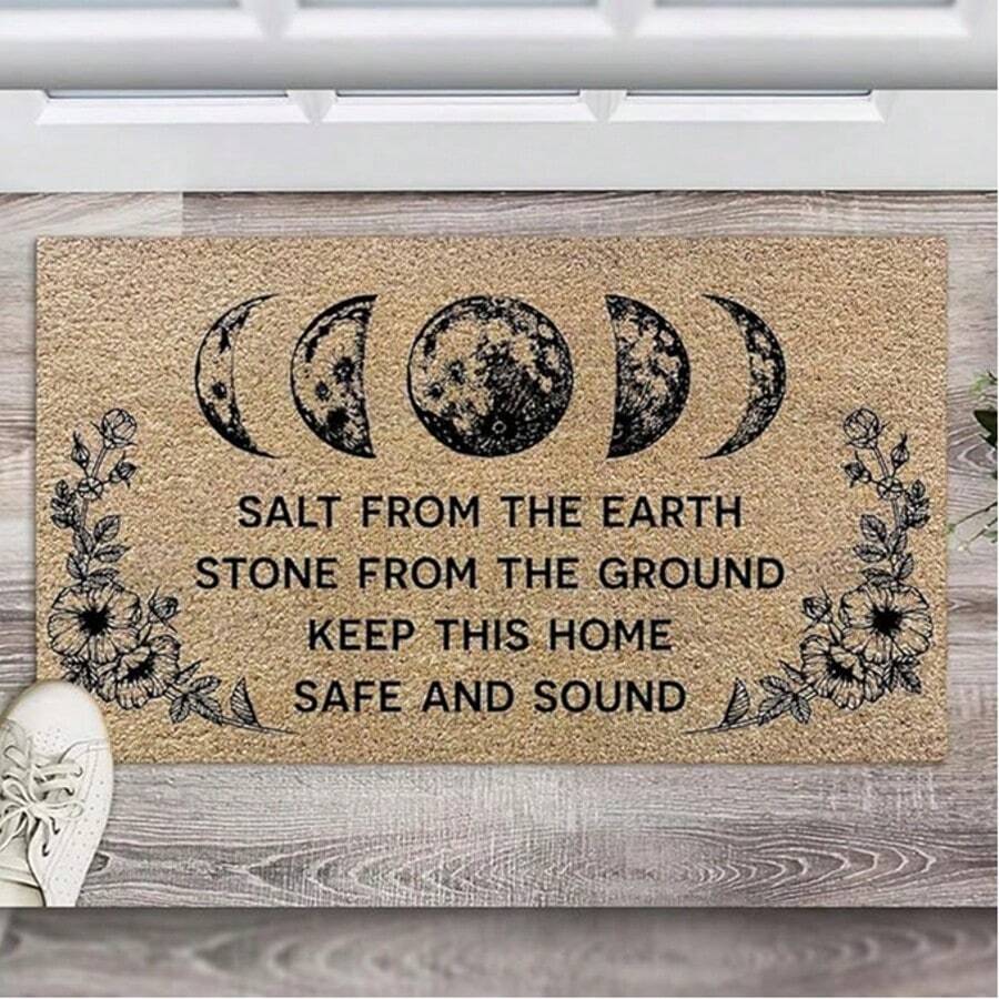 Witchy Doormat Salt From The Earth - 吸水防滑迎宾门垫 - 橡胶背衬图案印花门垫，适用于前厅、厨房、卧室、浴室、洗衣房、返校 - 巫術 - 查看 1