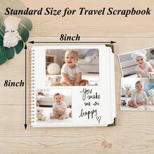 Scrapbook 80 Pages, Scrapbook Supplies 8 X 8 In, Scrapbook Album Suitable For Album Memory Book Wedding, Anniversary Family, DIY Craft Projects (White) - 白色 - 查看 2