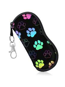 1pc Unisex Soft Neoprene Eyeglass Case, Glasses Zipper Case, Portable Sunglasses Pouch, Eyewear Accessories For Travel And Sports
