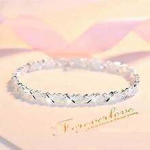 High Quality 925 Silver Plated Fashion Fine Bracelet Chain For Women Wedding Fashion Party Beautiful Jewelry Gift