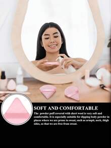 30/10/5/1 Triangular Powder Puff, Soft Makeup Powder Puff, Pink Powder Puff Pad, Used To Press Powder Foundation Make-Up, Facial And Eye Makeup Egg Sponge Tools, Multi-Purpose Reusable Facial Makeup Tools, Beauty Tools, Suitable For Powder, Concealer, Air Cushion, Foundation Make-Up, Bb Cream, Necessary For Family Travel - Multicolor - View 6