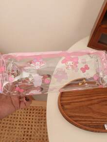 1pc Transparent Printed Cute Cartoon Stationery Pencil Case, Large Capacity Pencil Box, Back To School Gift - Multicolor - View 8