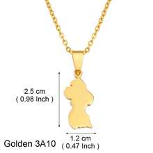 1 件圭亚那地图吊坠项链，适合女士女孩，不锈钢首饰 - 彩色 - 查看 10