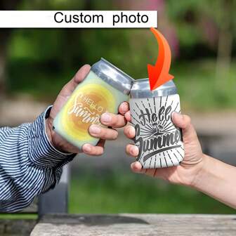 1/3/5/10/20/30pcs Personalized Customized Rubber Can Cooler, Heat Transfer Printed Pattern, Suitable For Beer Bottles, Sodas, Water Bottles, The First Choice For Party, Wedding, Home Decor