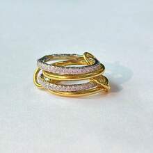 VKHK 1 件创意 18K 镀金不锈钢锆石装饰多层圆环单戒指适合女士男士情侣日常佩戴和礼物 - 創意戒指 - 查看 20