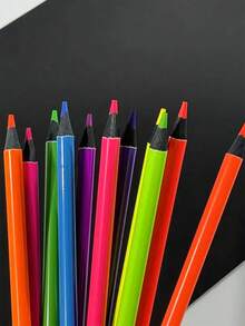 12 支油性彩色铅笔套装，学生和儿童绘画和着色铅笔，返校礼物 - 彩色 - 查看 5