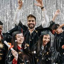 4 包铝箔窗帘背景银色金属丝箔流苏窗帘照片亭道具适用于生日婚礼订婚育儿室装饰婴儿洗礼单身派对圣诞节节日庆祝派对装饰、母亲节毕业季装饰、生日、单身派对、准新郎派对装饰 - 4 包 - 銀色 - 查看 5