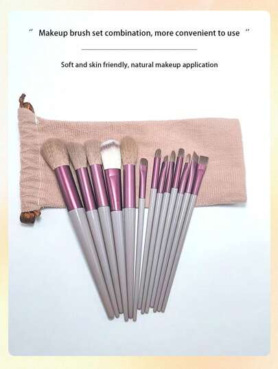13 Makeup Brush Set Soft Bristle Brush + Cloth Cover Blush Brush Eye Shadow Brush Concealer Brush Contouring Brush Beauty Tool
