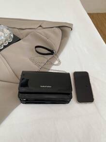 Borsa a tracolla mini con catena, stile minimalista e versatile, da donna