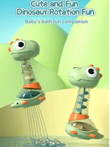 Douche avec dinosaure tournoyant sous cascade, jouets de bain éclaboussant de l'eau pour tout-petits de 18+ mois, fille ou garçon, jouets de bain pour bébé, dinosaure de salle de bain durable pour bébé