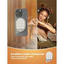 Suction Cup Phone Mount Magsafe Phone Grip With Pull Ring Phone Suction Grip For IPhone  Android Cell Phone Grip Holder For Creators Selfies Fitness White - White - View 3