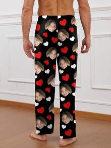 定制男士睡裤，可印制独特的大头照，情侣换脸，营造节日氛围，保暖睡衣，圣诞居家氛围