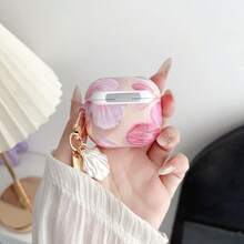 IMD 耳机盒,贝壳吊坠耳机套,油画印花防震耳机保护壳,兼容 1/2/3/4/Pro - 粉紅色 - 查看 9