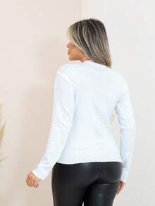 MONNEI Cardigan Knit Jacket With Buttons - White - View 2
