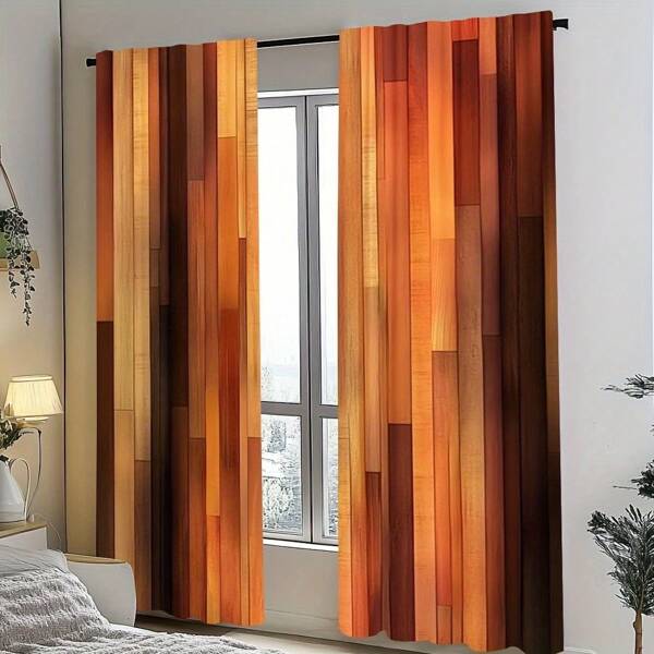 2pcs Stylish 3D Curtains Colorful Design Sense, Printed Life Blackout Curtains For Privacy Bedroom, Living Room, Kitchen And Various Rooms, Good Choice For Various Festivals, Machine Washable, Easy Care