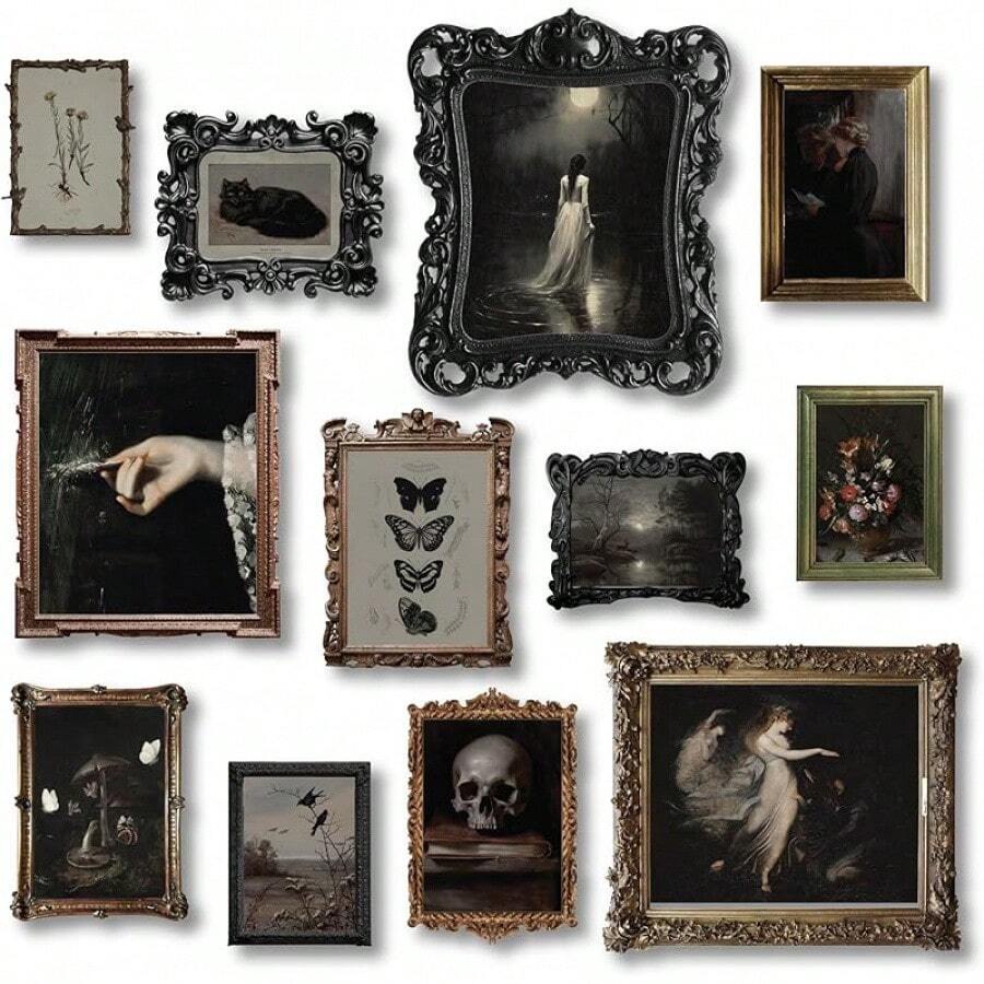 97 Decor Dark Academia Decor - Victorian Gothic Wall Art Prints, Dark Aesthetic Pictures, Creepy Goth Posters Vintage Gothic Painting Home Bedroom Decorations (8x10 Unframed)2025 - Dark Academia Fantasy - 查看 1