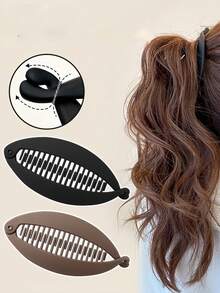 2 件/1 件简约美人鱼尾巴大号发爪夹，垂直高马尾扭香蕉发夹发夹波浪发髻发型配饰，优雅百搭，适合日常和休闲场合，爪夹，发夹，发夹，发夹 - 多色大號 - 查看 1
