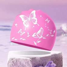 1pc Women Waterproof Non-Slip Large Size Swimming Cap, Suitable For Long Hair Adults, Swimming Equipment - Multicolor - View 7