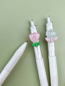 随机赠送可爱花卉速干中性笔、凝胶笔、圆珠笔、可爱花朵按压笔，适合学生和女孩，适合送给孩子、朋友、闺蜜、学校用品、开学季礼物，适合返校 - 彩色 - 查看 3