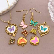 2pcs Fashion Enamel Stainless Steel Butterfly Charm High Quality Gold-Plated Love Butterfly Spacer Beads Pendant For DIY Bracelet Necklace Jewelry Making Craft Accessories