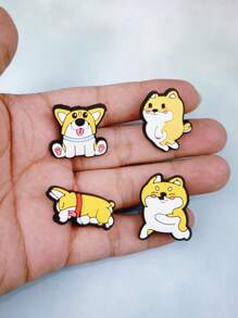 Set de 8 accesorios con diseño de perro de dibujos animados para decorar sandalias, pulseras y pantuflas, regalo de cumpleaños/festivo para amantes de las mascotas DIY