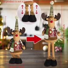 Juego de figuras de peluche - 1 pieza/3 piezas de Papá Noel, Muñeco de Nieve y Reno, con patas ajustables | Decoración festiva adorable para el hogar y fiestas, perfecta para familia, hotel o decoración de escaparate de tienda - Sin necesidad de energía, de vuelta a la escuela Día de San Valentín