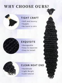 22英寸黑色柔软海洋波浪钩针编织假发，深波浪扭辫钩针编织接发，卷曲编织假发，多色合成耐热假发，1包长波浪水波纹辫子，女士合成钩针编织假发，适合日常、派对、角色扮演、节日等场合。 - 彩色 - 查看 6