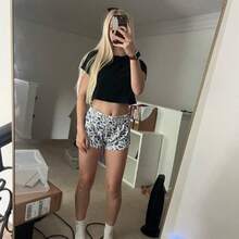 1PCS DAckCamo Shorts Women'S Hi-Waisted Dolphin Shorts, High Waist Breathable Yoga Shorts - Màu xanh nhạt - Xem 5
