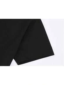 1 Piece Men's "I Pee In The Pond"  Balala Meme Pattern T-Shirt - 100% Cotton 220g Black Y2K Retro Casual T-Shirt With Bright Orange Print, Short Sleeve Round Neck Humorous Novelty Top, Suitable For Adults, Casual Wear |   Optimistic Design |   Cotton T-Shirt - 黑色 - 查看 6