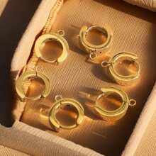 6 piezas de ganchos de aro chapados en oro de acero inoxidable, componentes de joyería DIY para hacer pendientes de diario y para fiestas para mujeres