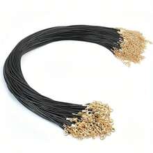 10/20/30/40/50/100pcs Wax Cord Necklace String, Gold Lobster Clasp Braided Rope Necklace, Leather Cord Necklace, Bulk Jewelry Making Chain, Necklace& Bracelet Cord