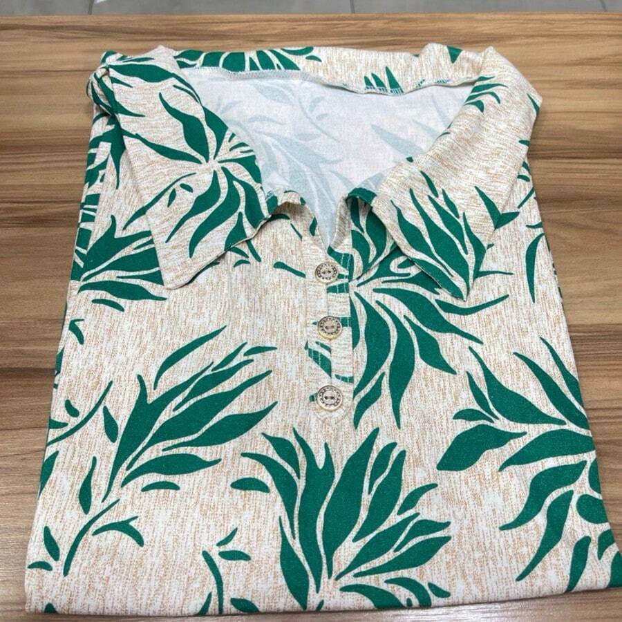 Printed Blouse With Polo Collar And Button Detail Sophisticated And Versatile Spring Look GG Delicate Charming