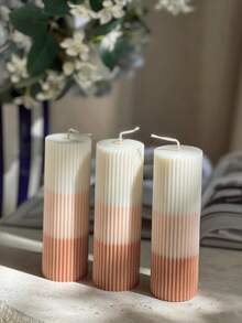 DIY Striped Cylinder Cylindrical Candle Mold Flat Top Pinstripe Pillar Molds Plastic Acrylic Mould Candle Making Supplies Classical Column Wedding Home Decoration