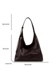 Large Shoulder Tote Bag For Women, Fashion Design Stylish Handbag - Chocolate Brown - View 3