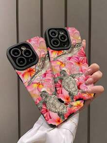 Teléfono anticaída suave con textura de vida marina rosa, X/XS XSMAX 11 12 13 14 15 16 12MINI 13MINI 16E SE4 S22 S23 S24 S25, 1 ud. - Multicolor 13 - Ver 2