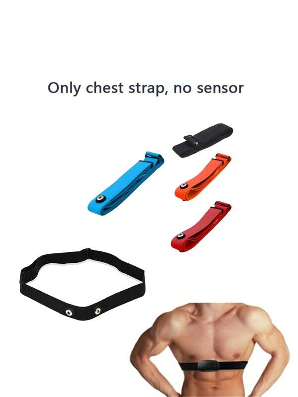 1Pc Multifunctional Fitness Sports Running Cycling Marathon Heart Rate Belt Chest Strap Replacement Elastic Strap (Excluding The Transmitter Shown In The Picture, The Product Only Has Straps)