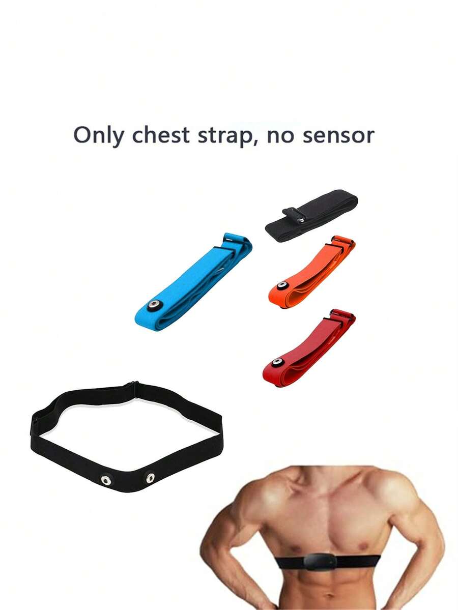 1Pc Multifunctional Fitness Sports Running Cycling Marathon Heart Rate Belt Chest Strap Replacement Elastic Strap (Excluding The Transmitter Shown In The Picture, The Product Only Has Straps) - Multicolor - View 1