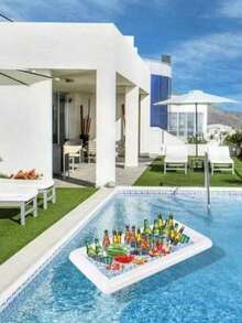 1 khay nổi bơm hơi dùng cho hồ bơi, đựng đồ uống, xô đá cho tiệc ngoài trời, giá đỡ cốc bia bơm hơi. - Nhiều màu - Xem 9