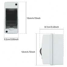 CILIA 2/6/8 Way Circuit Breaker Box,IP54 Distribution Protection Box With PC Plastic Breaker Box Cover Miniature Electrical Breaker Box Enclosure,Transparent Plastic Shell Design,For Indoor Outdoor Wall,Home, Garden Or Outdoor Use